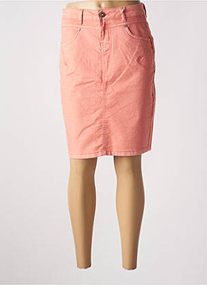 Jupe mi-longue stretch orange CREAM femme