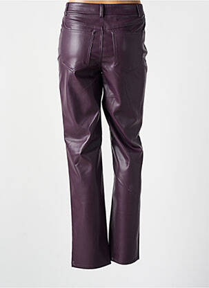 Pantalon droit fermeture zippée sous rabat boutonné taille normale violet B.YOUNG femme