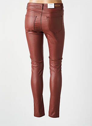 Pantalon slim tissage enduit taille normale marron B.YOUNG femme
