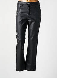 Pantalon droit stretch taille haute noir B.YOUNG femme