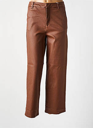Pantalon chino fermeture zippée sous rabat avec crochet marron CREAM femme