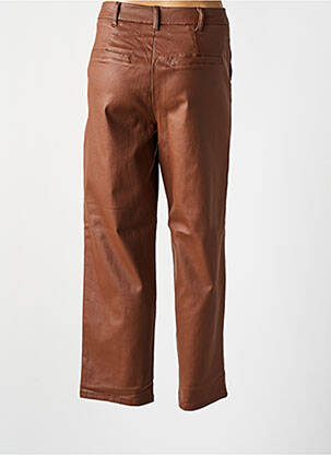 Pantalon chino fermeture zippée sous rabat avec crochet marron CREAM femme
