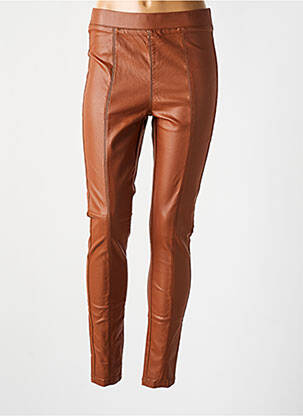 Legging effet matière satinée taille haute marron B.YOUNG femme