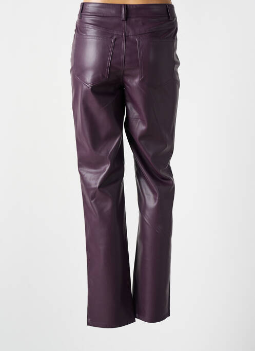 Pantalon droit fermeture zippée sous rabat boutonné taille normale violet B.YOUNG femme