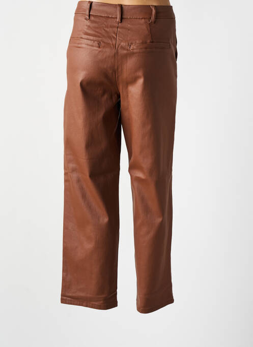 Pantalon chino fermeture zippée sous rabat avec crochet marron CREAM femme