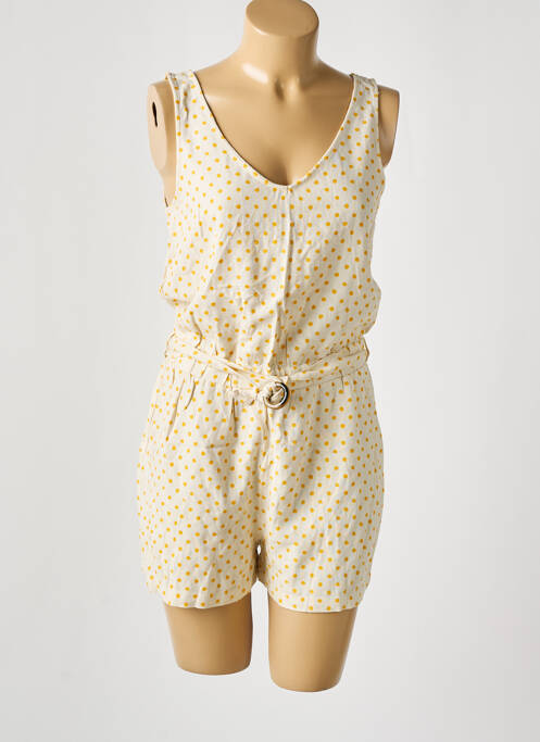 Combishort fermeture boutonnée au dos sans manche jaune VERO MODA femme