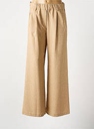 Pantalon large coupe fluide taille haute beige PAKO LITTO femme