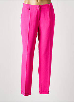 Pantalon droit tissage crêpe taille normale rose PAKO LITTO femme