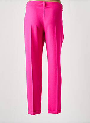 Pantalon droit tissage crêpe taille normale rose PAKO LITTO femme