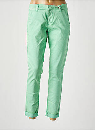 Pantalon chino tissage popeline taille normale vert CREAM femme