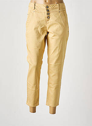 Pantalon 7/8 taille haute taille haute jaune CREAM femme