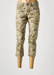 Pantacourt stretch taille normale vert CREAM femme