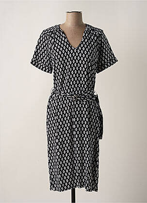 Robe mi-longue manches courtes manches courtes noir CONCEPT K femme