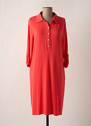 Robe mi-longue manches 3/4 manches 3/4 rouge EGATEX femme