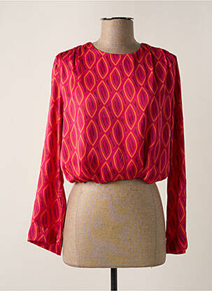 Top col rond manches longues rouge YES.ZEE femme