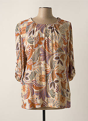 Tunique manches longues tissage crêpe beige DIANE LAURY femme