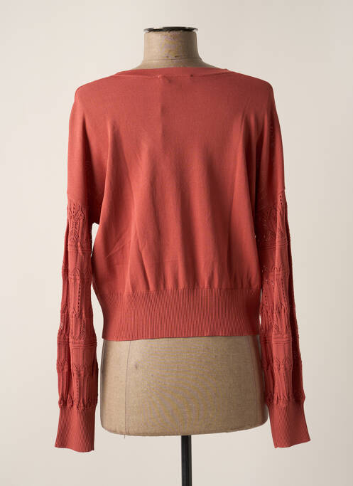 Gilet manches longues resserrée sur le bas rose MORGAN femme