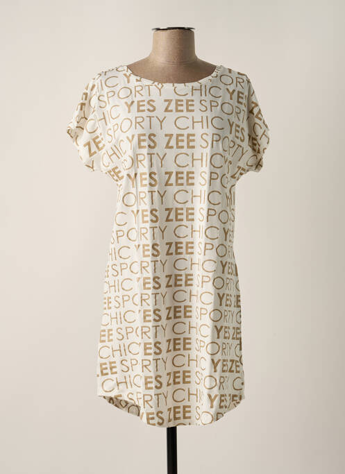 Robe courte beige YES.ZEE pour femme