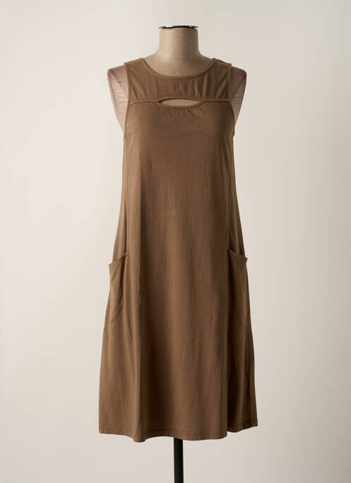 Robe mi-longue marron AGATHE & LOUISE pour femme