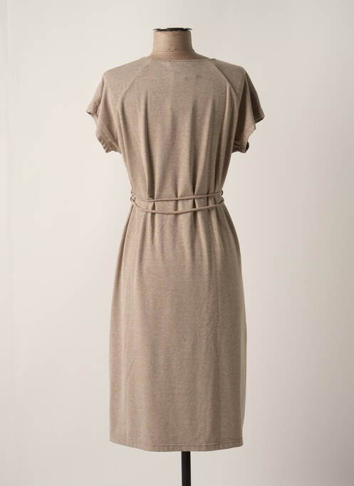 Robe mi-longue marron SAINT CHARLES pour femme