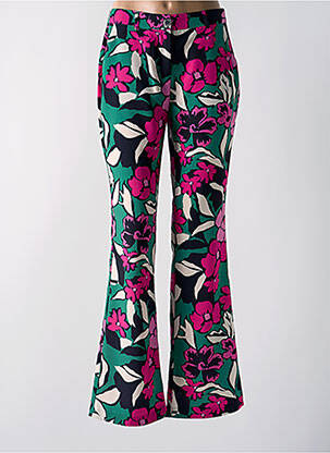 Pantalon flare taille à pinces taille haute rose MORGAN femme