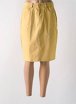 Jupe mi-longue taille haute jaune GRIFFON femme