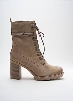Bottines/boots fourrée talon de 7 à 9cm beige MARCO TOZZI femme