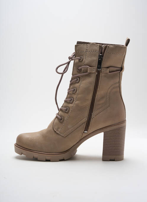 Bottines/boots fourrée talon de 7 à 9cm beige MARCO TOZZI femme