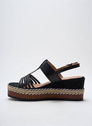 Espadrilles tissage satiné talon de 7 à 9cm noir MARCO TOZZI femme