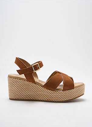 Sandales/nu pieds talon compensé talon de 4 à 6cm marron MARCO TOZZI femme