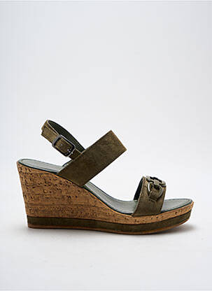 Sandales/nu pieds talon compensé talon de 7 à 9cm vert MARCO TOZZI femme