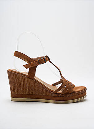 Sandales/nu pieds talon compensé talon de 7 à 9cm marron MARCO TOZZI femme