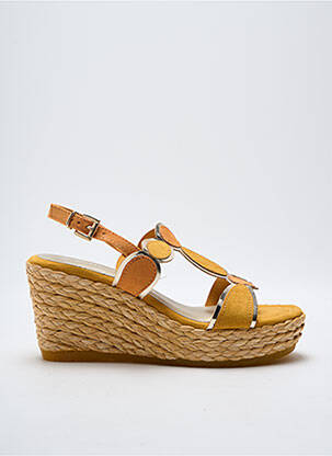 Sandales/nu pieds talon compensé talon de 7 à 9cm jaune MARCO TOZZI femme