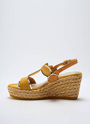 Sandales/nu pieds talon compensé talon de 7 à 9cm jaune MARCO TOZZI femme