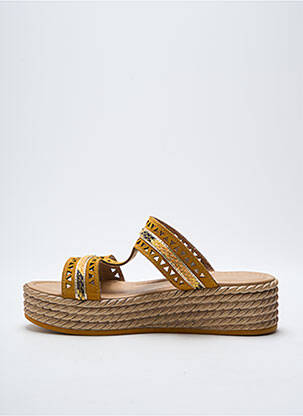 Mules/sabots tissage satiné talon de 4 à 6cm jaune MARCO TOZZI femme