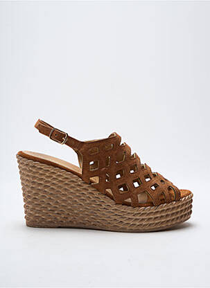 Sandales/nu pieds talon compensé talon de 7 à 9cm marron MARCO TOZZI femme