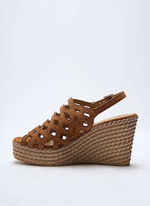 Sandales/nu pieds talon compensé talon de 7 à 9cm marron MARCO TOZZI femme
