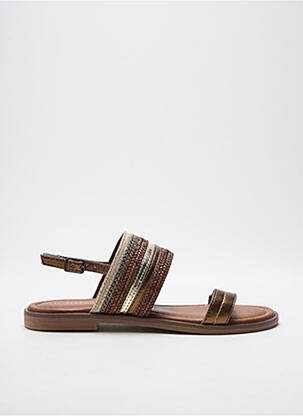 Sandales/nu pieds chiquet talon plat jusqu'à 3cm marron MARCO TOZZI femme