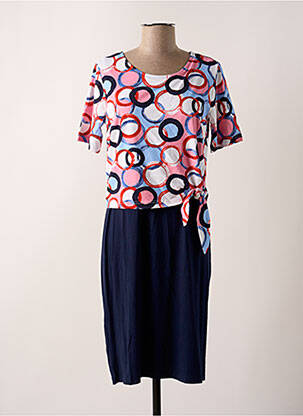 Robe mi-longue manches courtes manches courtes bleu BRANDTEX femme
