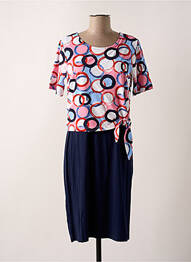 Robe mi-longue manches courtes manches courtes bleu BRANDTEX femme