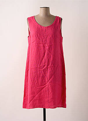 Robe mi-longue coupe fluide sans manche rose VICTORIA femme