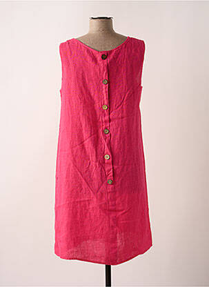 Robe mi-longue coupe fluide sans manche rose VICTORIA femme