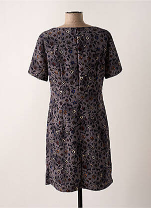 Robe courte imprimé fleurs manches courtes gris SIGNE NATURE femme