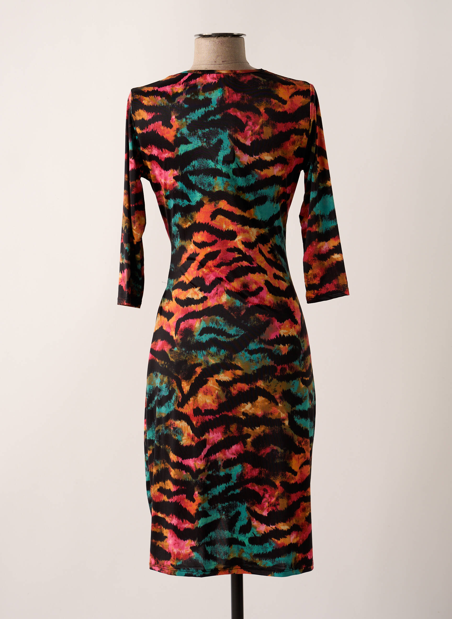 Robe mi-longue manches 3/4 manches 3/4 noir REVD'ELLE femme