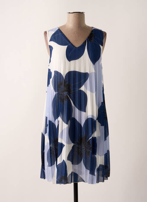 Robe mi-longue coupe fluide sans manche bleu VICTORIA femme