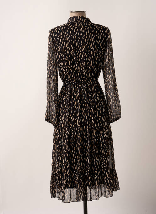 Robe mi-longue noir VICTORIA pour femme