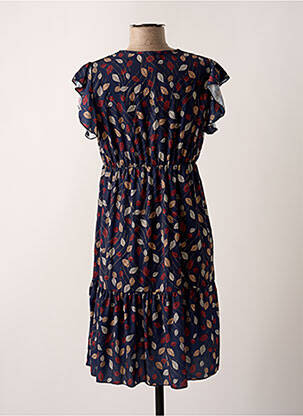Robe courte manches courtes manches courtes bleu VICTORIA femme