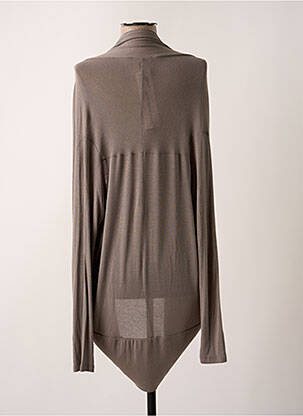 Gilet manches longues col châle gris ZENO BIE femme