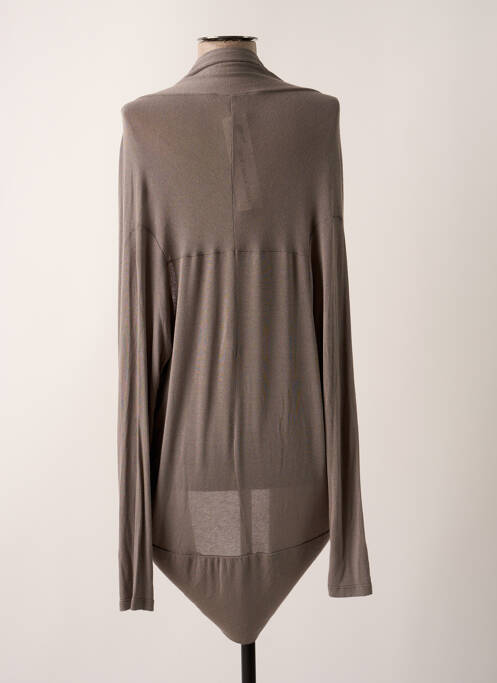 Gilet manches longues gris ZENO BIE pour femme