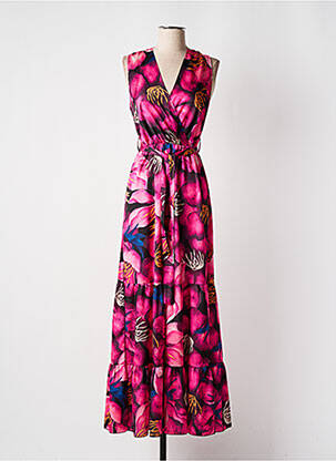 Robe longue sans manche sans manche rose VICTORIA femme